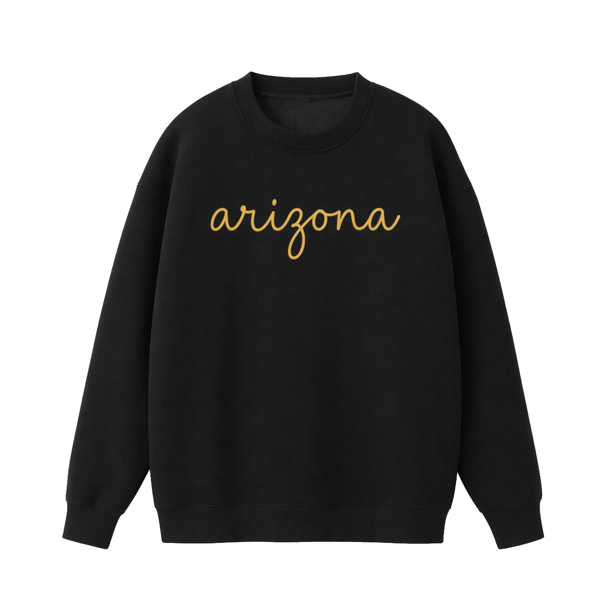 Collection 3 Arizona Essential Heavyweight Crewneck Sweatshirt - Black front