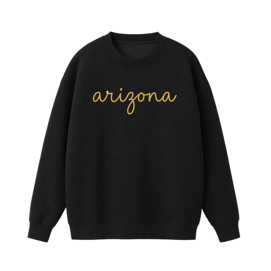 Collection 3 Arizona Essential Heavyweight Crewneck Sweatshirt - Black front