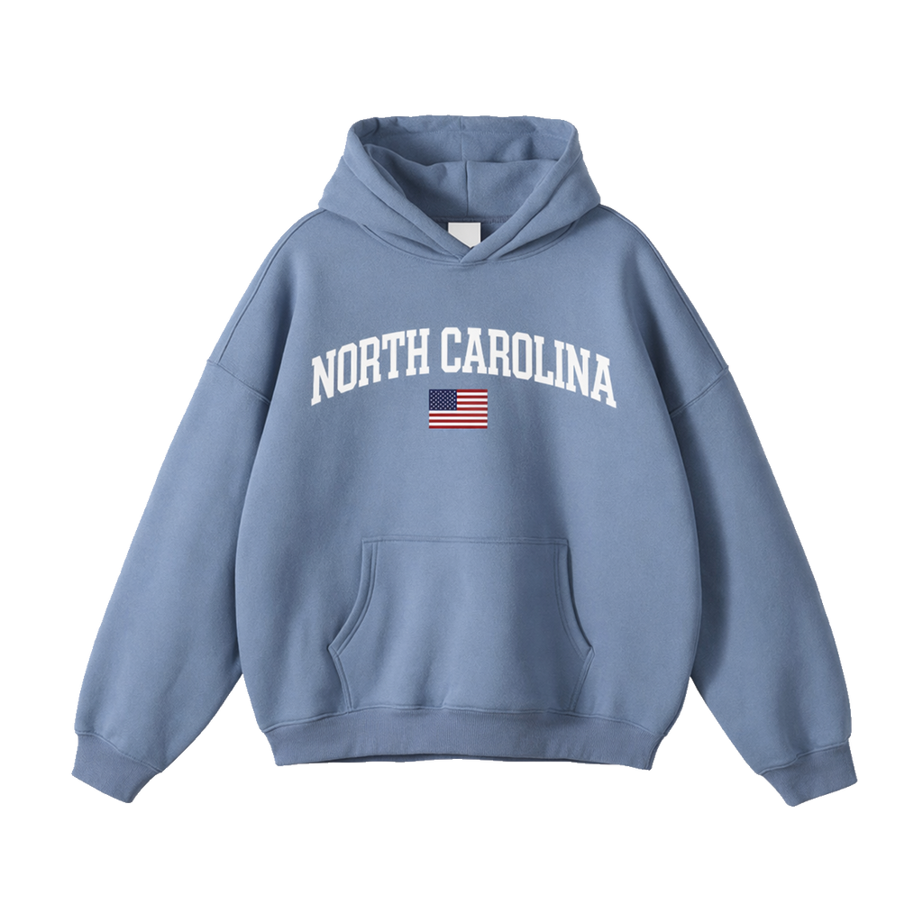 Collection 2 North Carolina Oversize Fleeced Hoodie - Medium Blue front