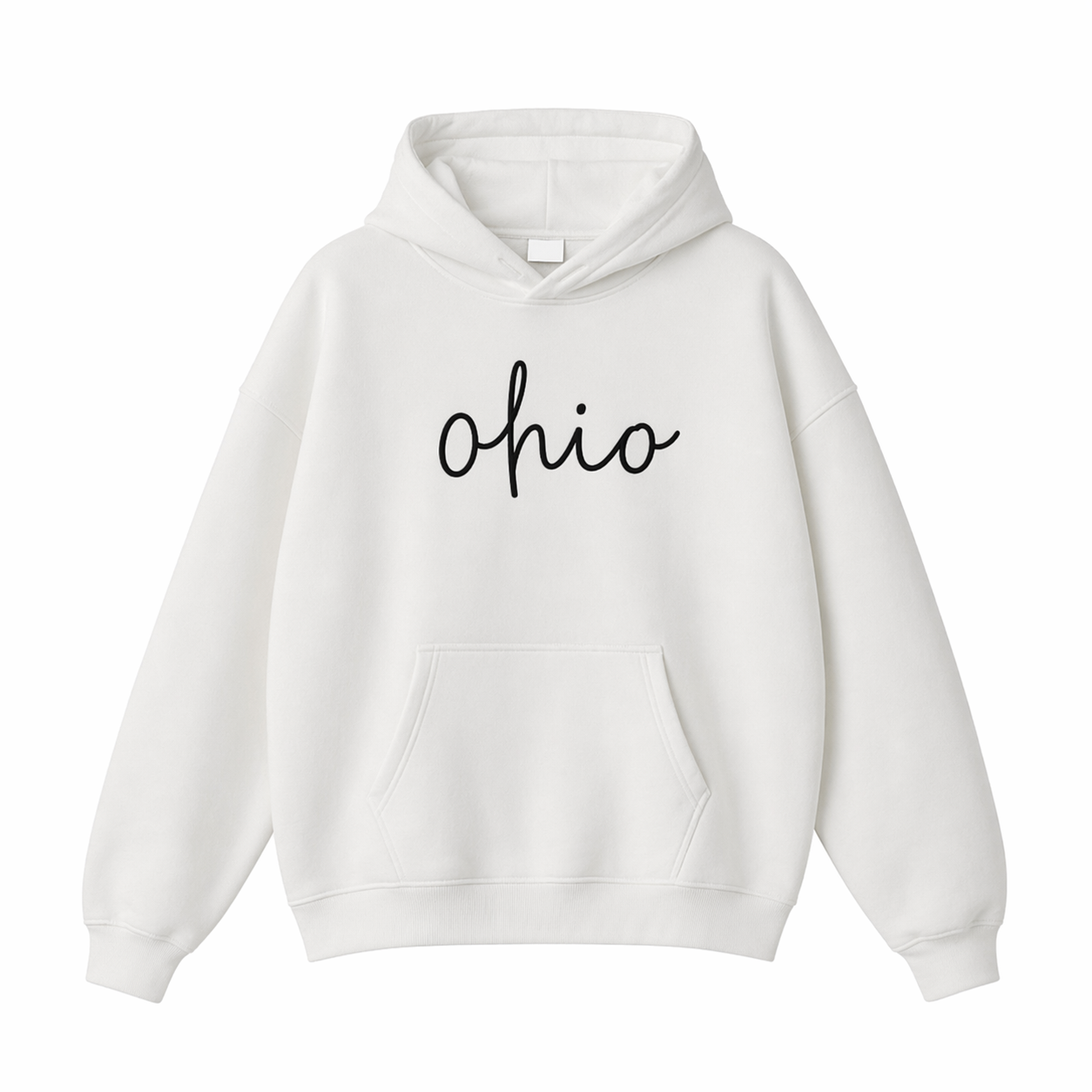 Collection 3 Ohio Oversize Fleeced Hoodie - White front