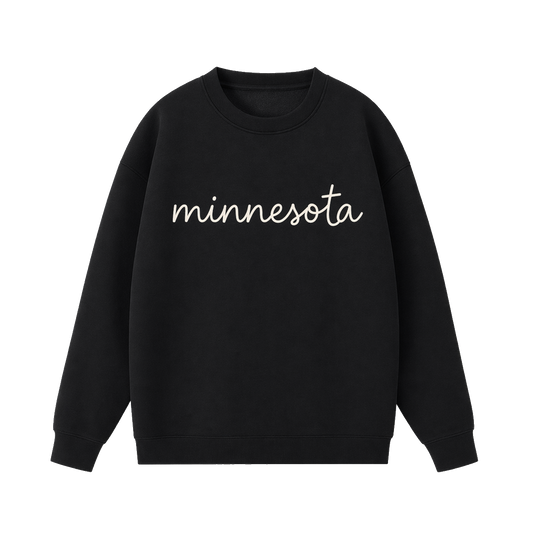 Collection 3 Minnesota Essential Heavyweight Crewneck Sweatshirt - Black front