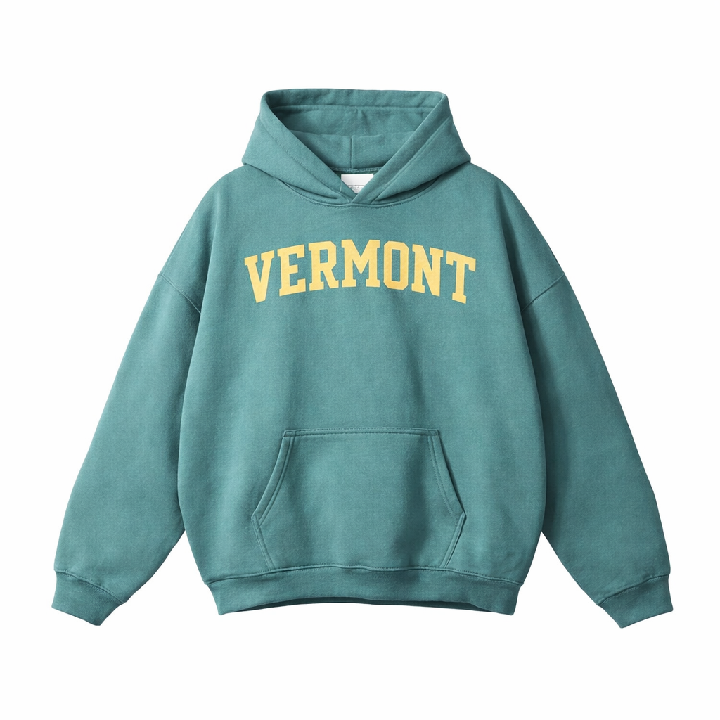 Collection 1 Vermont Oversize Fleeced Hoodie - Medium Green front