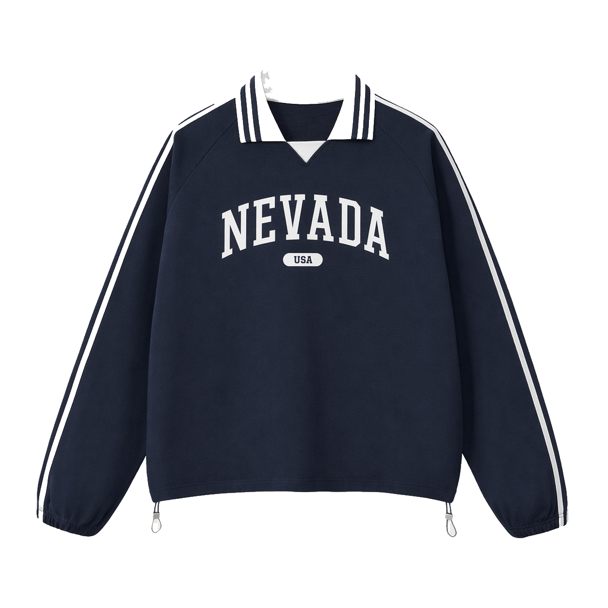 Collection 4 Nevada Contrast Striped Lapel Collar Sweatshirt - Royal Blue front