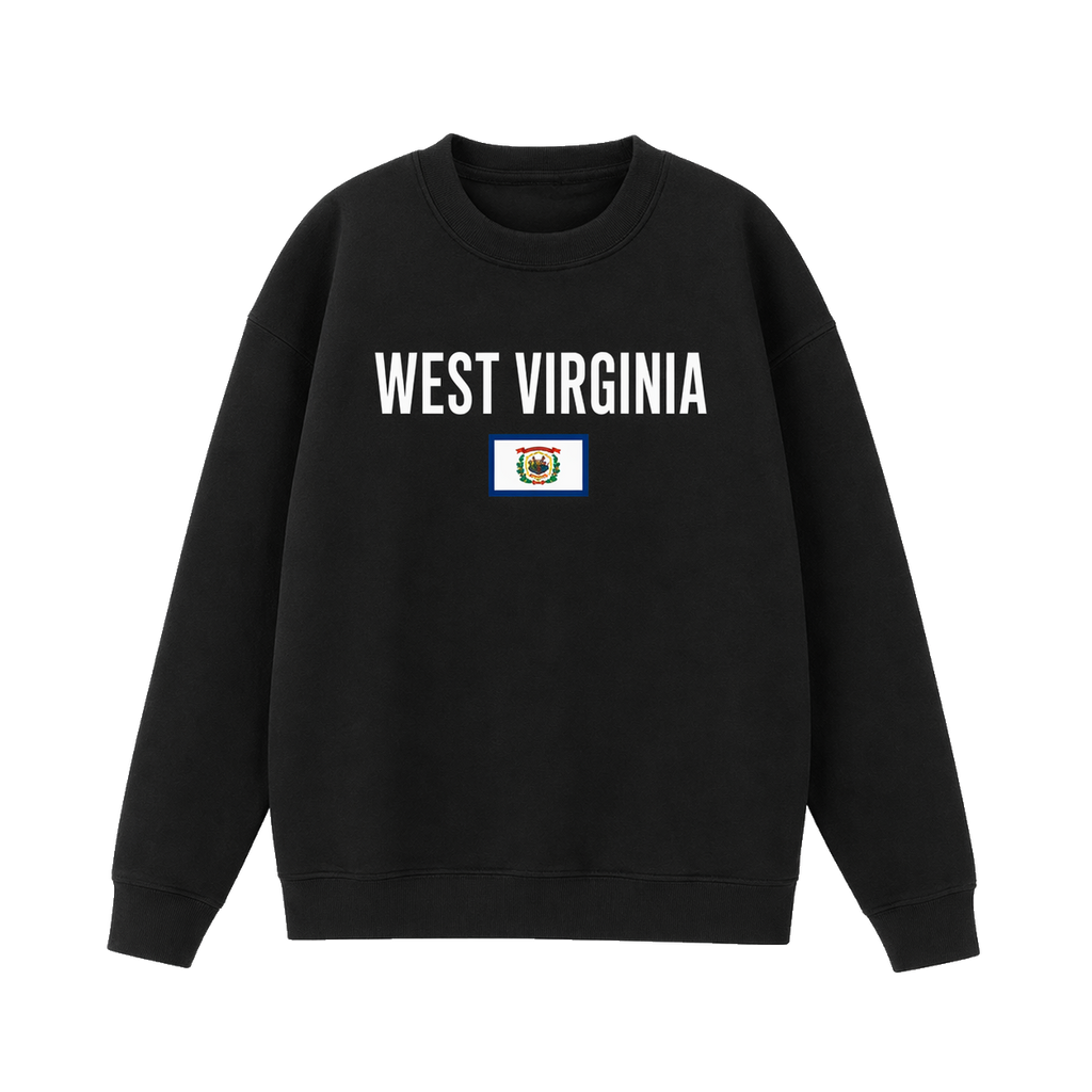 Collection 7 West Virginia Essential Heavyweight Crewneck Sweatshirt - Black front