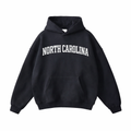Collection 1 North Carolina Oversize Fleeced Hoodie - Black front