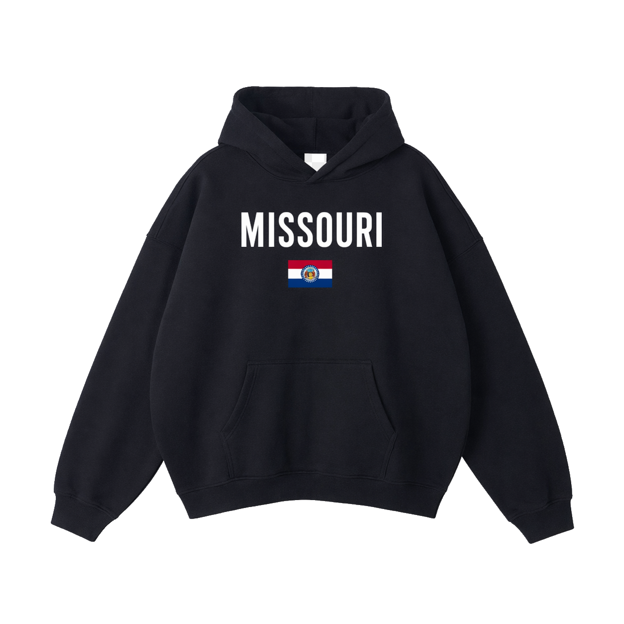 Collection 7 Missouri Oversize Fleeced Hoodie - Black front