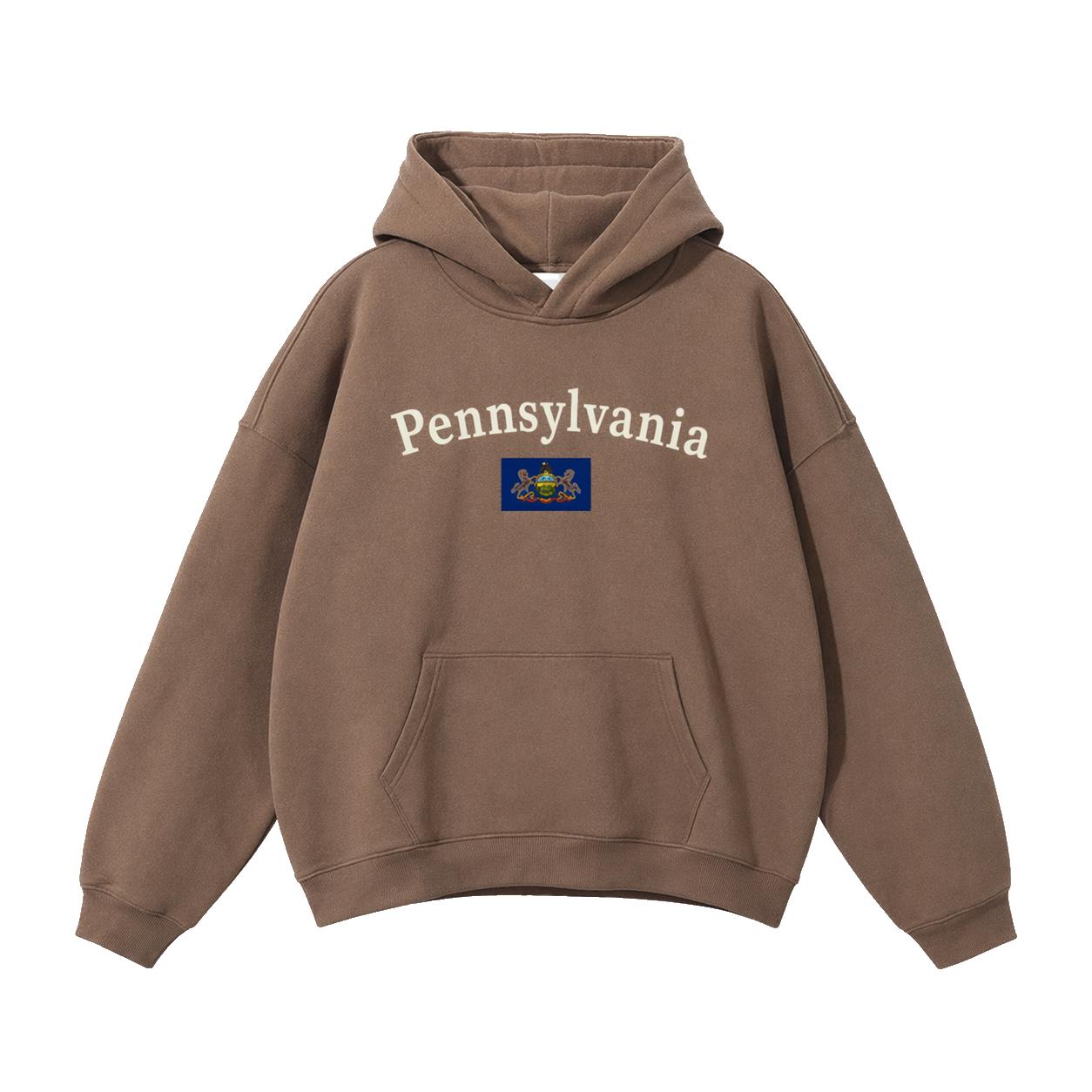 Collection 6 Pennsylvania Oversize Fleeced Hoodie - Brown front