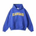 Collection 1 Kansas Oversize Fleeced Hoodie - Klein Blue front