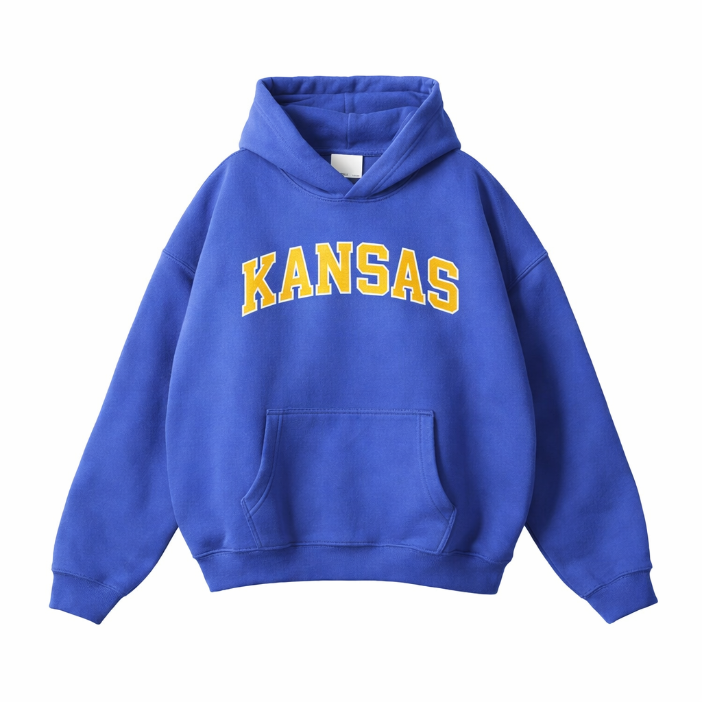Collection 1 Kansas Oversize Fleeced Hoodie - Klein Blue front