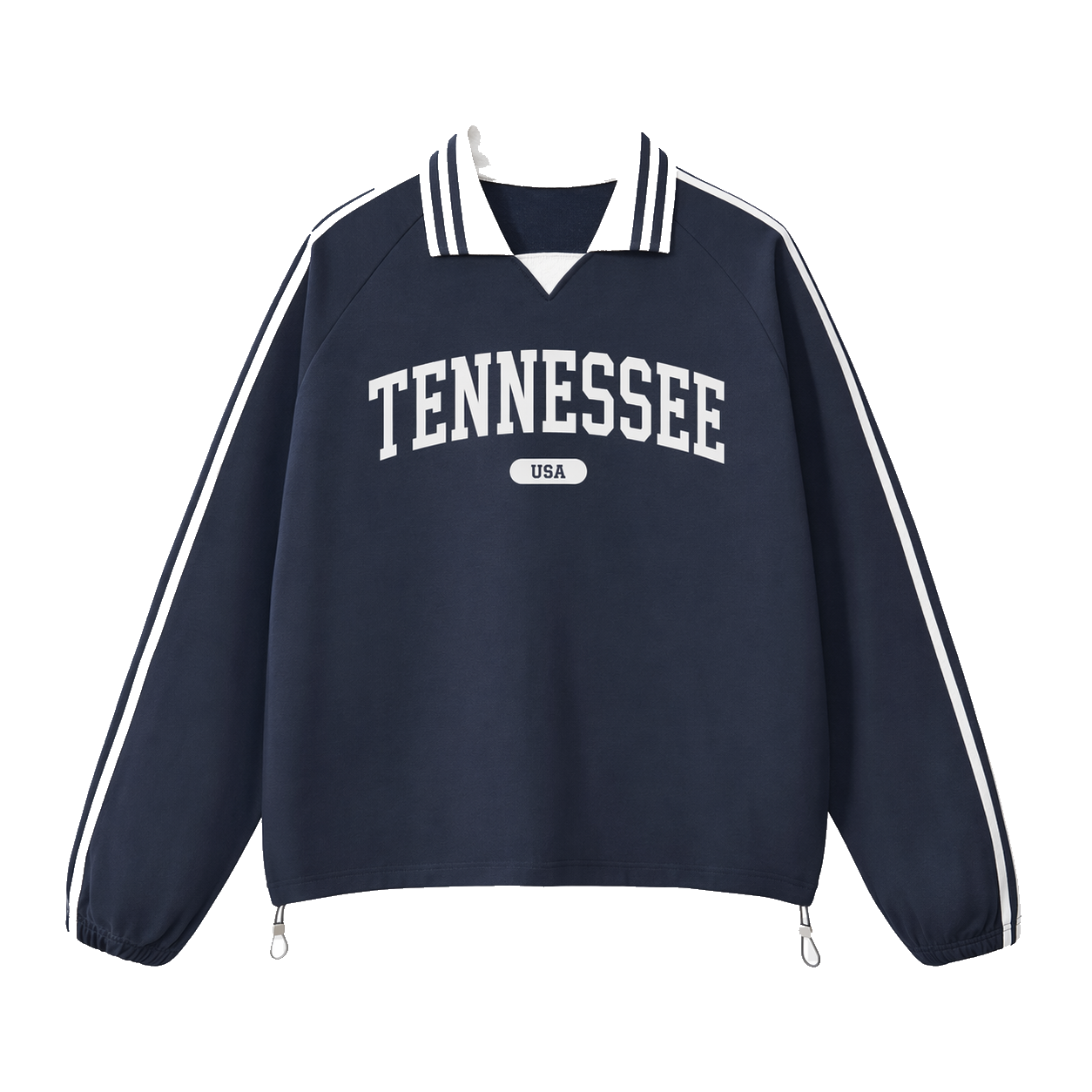 Collection 4 Tennessee Contrast Striped Lapel Collar Sweatshirt - Royal Blue front