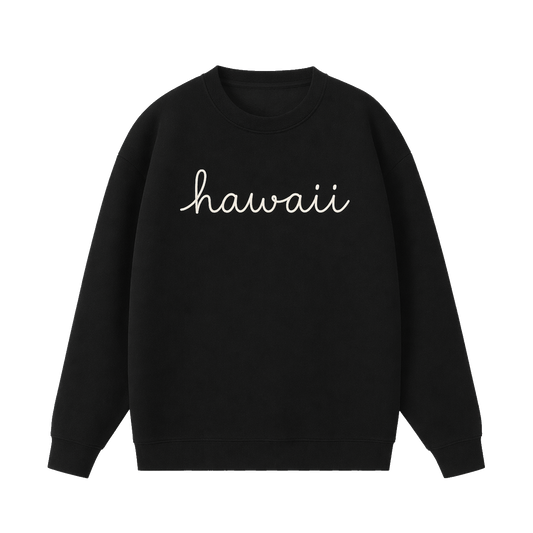Collection 3 Hawaii Essential Heavyweight Crewneck Sweatshirt - Black front