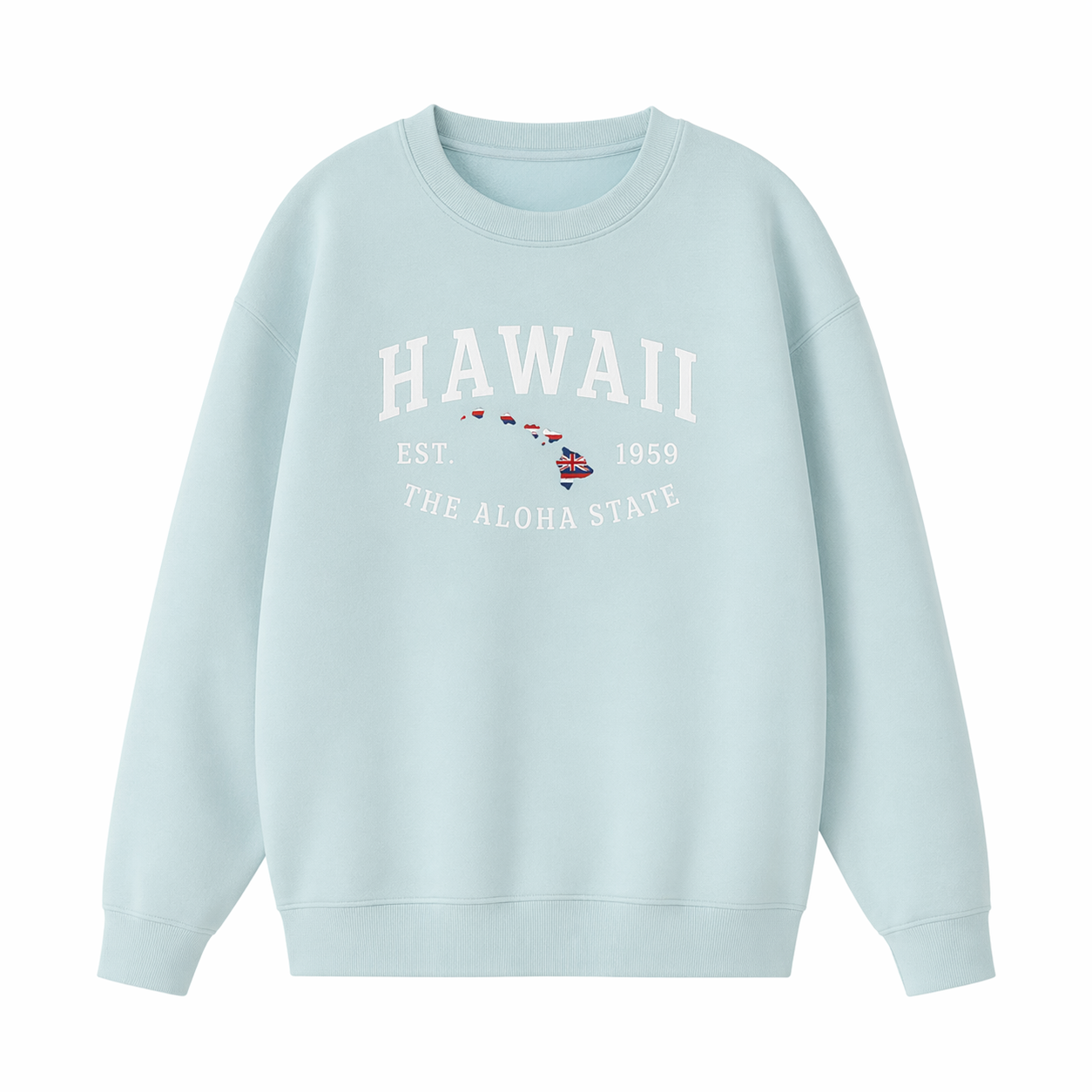 Collection 8 Hawaii Essential Heavyweight Crewneck Sweatshirt - Water Blue front