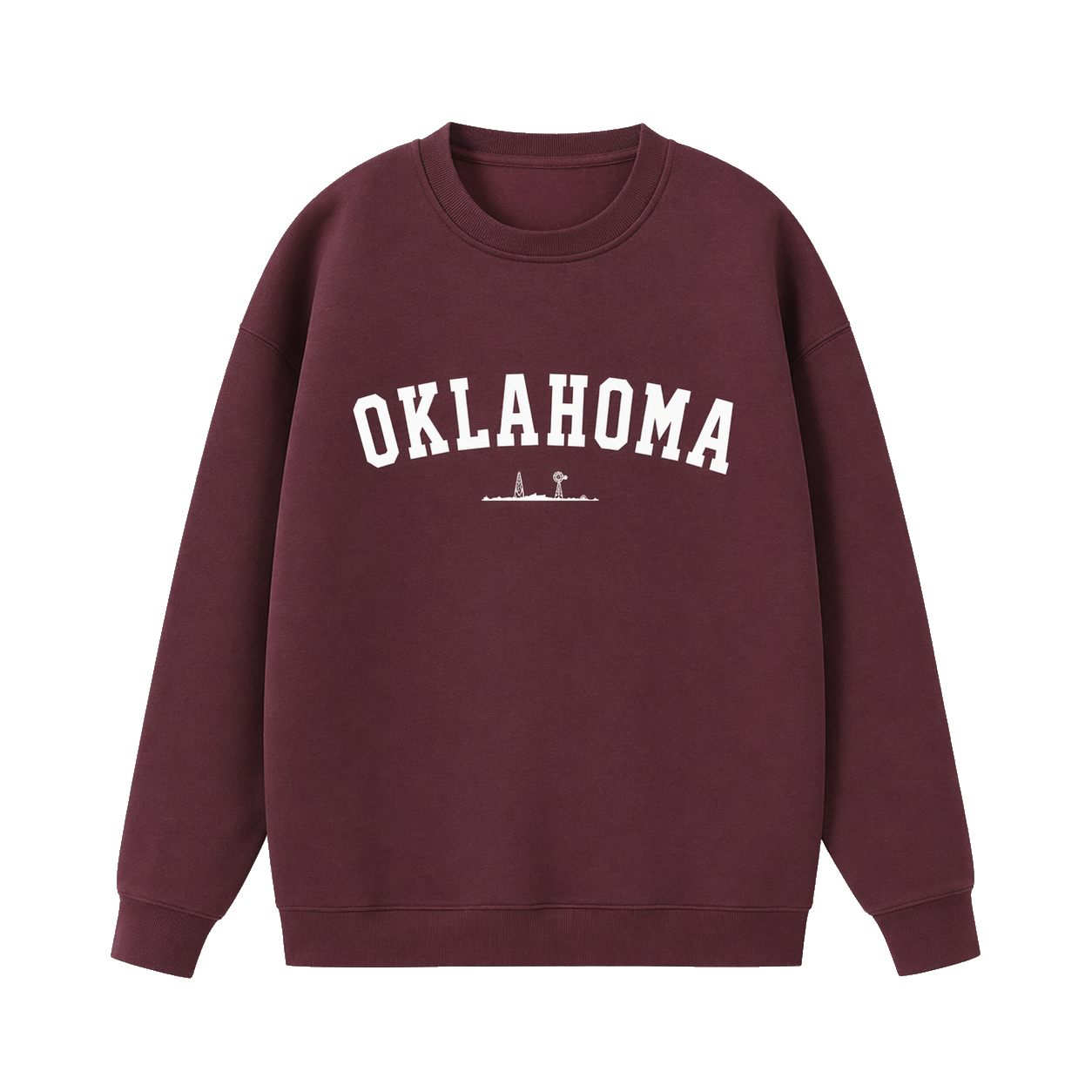 Collection 9 Oklahoma Essential Heavyweight Crewneck Sweatshirt - Dull Red front