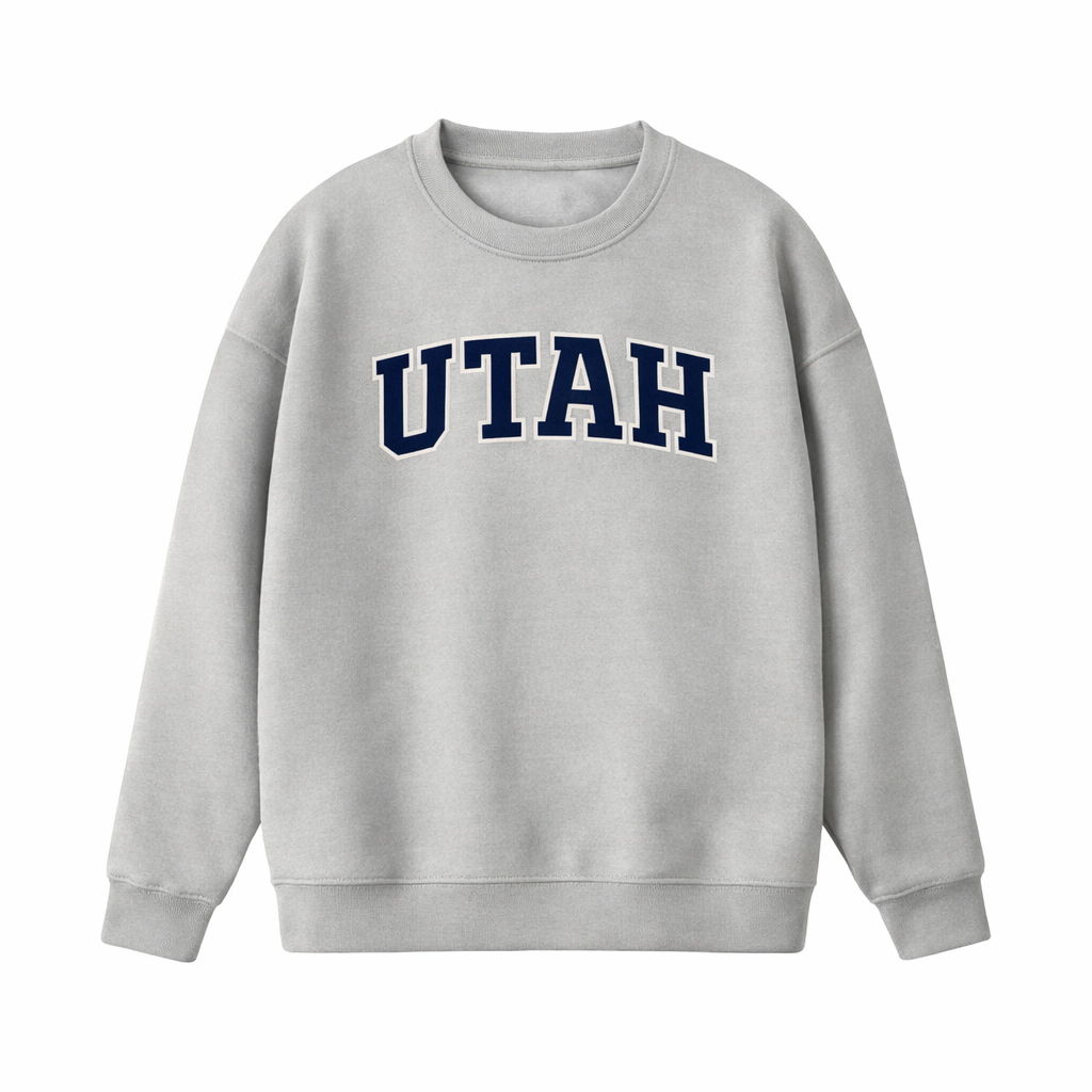 Collection 1 Utah Essential Heavyweight Crewneck Sweatshirt - Gray front