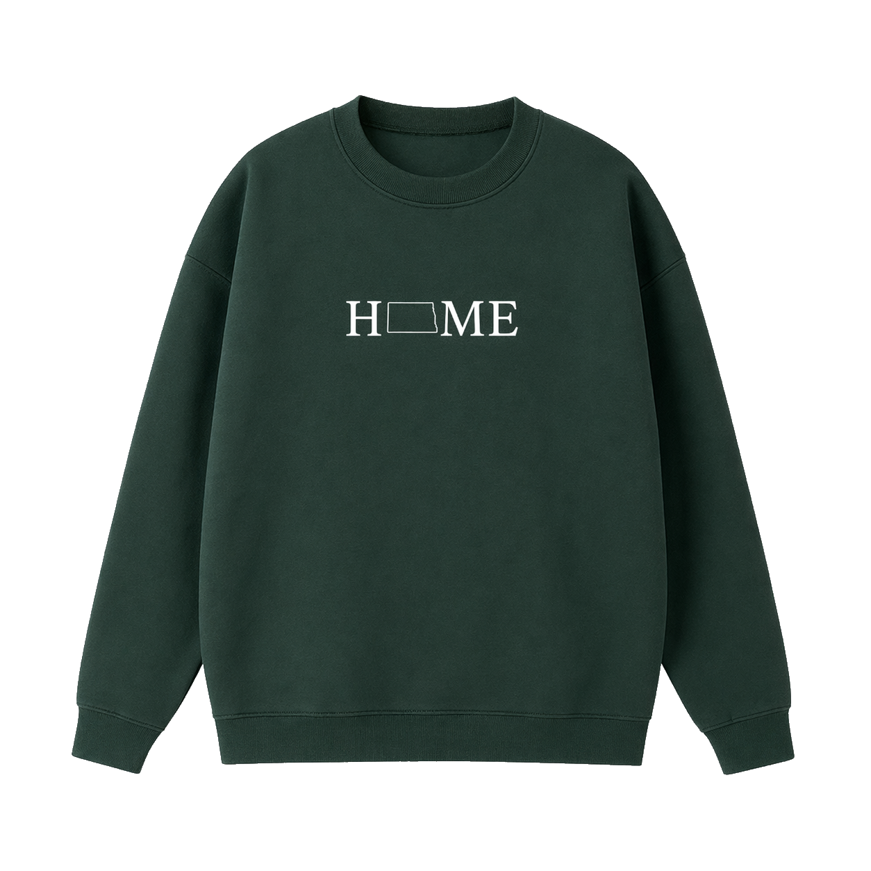 Collection 5 North Dakota Essential Heavyweight Crewneck Sweatshirt - Dark Green front