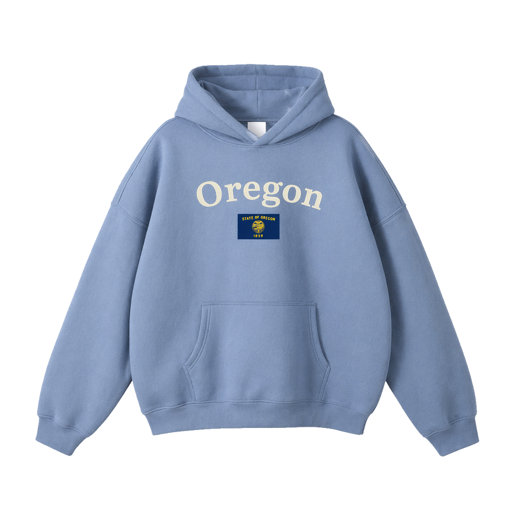 Collection 6 Oregon Oversize Fleeced Hoodie - Medium Blue front