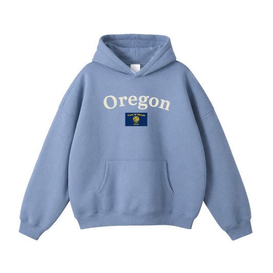 Collection 6 Oregon Oversize Fleeced Hoodie - Medium Blue front