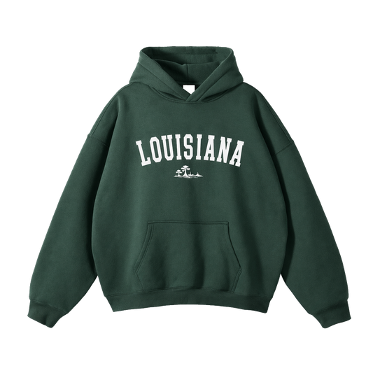 Collection 9 Louisiana Oversize Fleeced Hoodie - Eden Green front