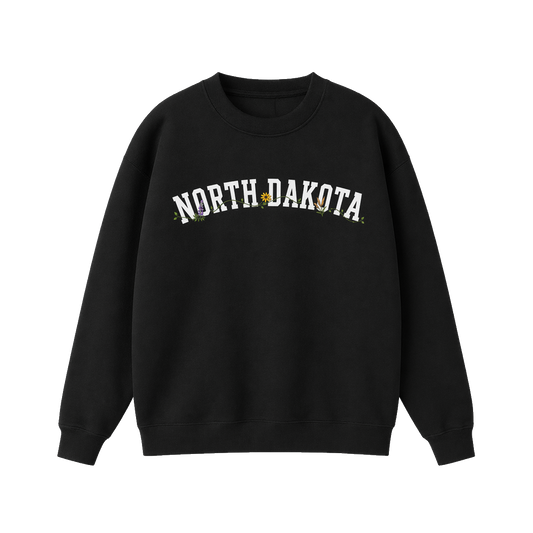 Collection 10 North Dakota Essential Heavyweight Crewneck Sweatshirt - Black front