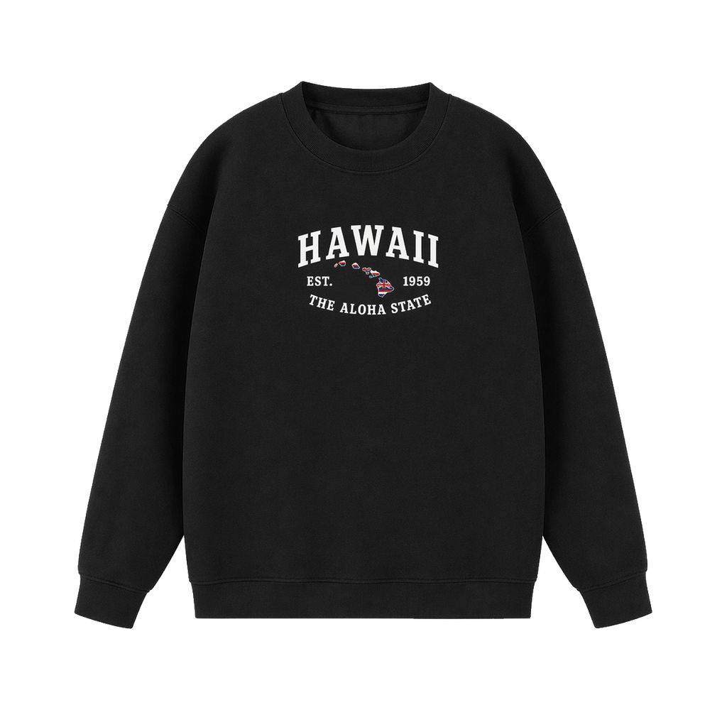 Collection 8 Hawaii Essential Heavyweight Crewneck Sweatshirt - Black front