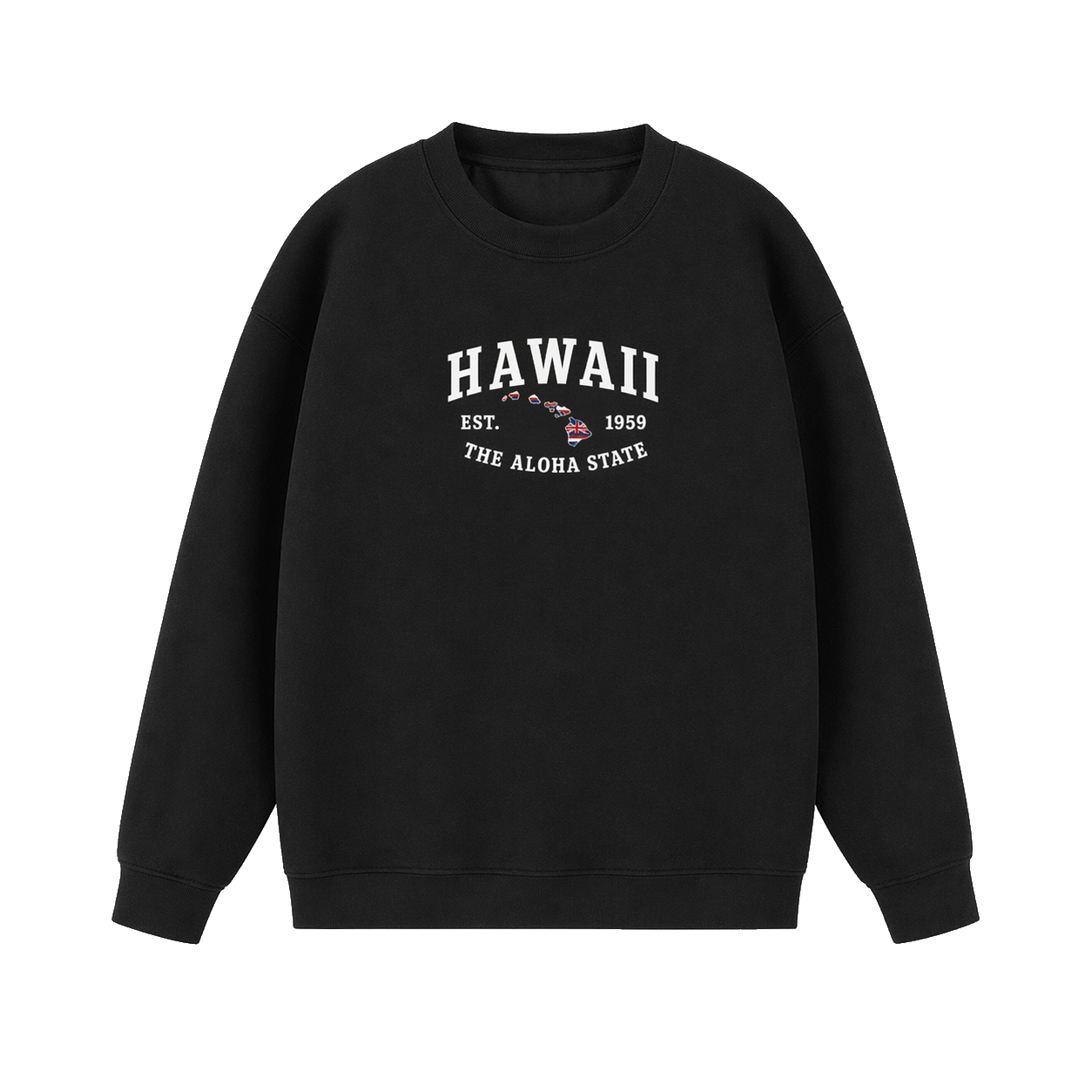 Collection 8 Hawaii Essential Heavyweight Crewneck Sweatshirt - Black front