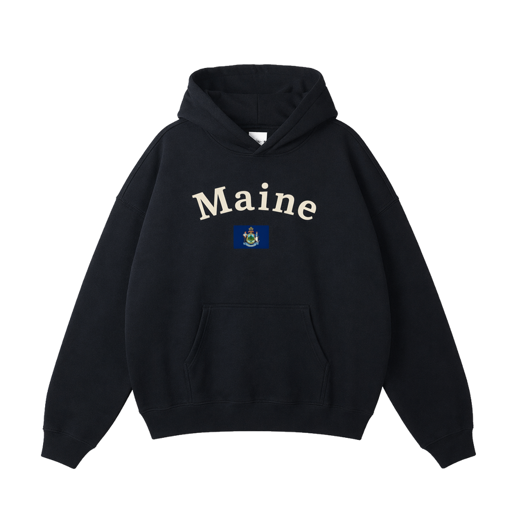 Collection 6 Maine Oversize Fleeced Hoodie - Black front