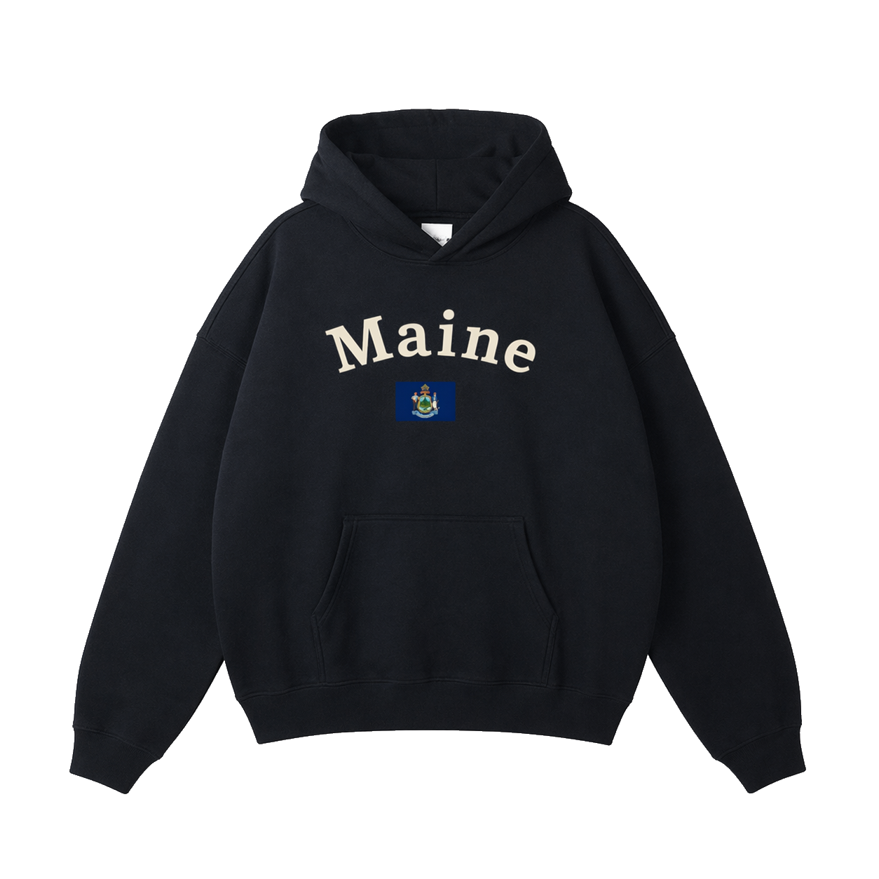 Collection 6 Maine Oversize Fleeced Hoodie - Black front