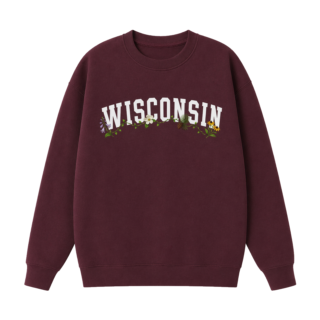 Collection 10 Wisconsin Essential Heavyweight Crewneck Sweatshirt - Dull Red front