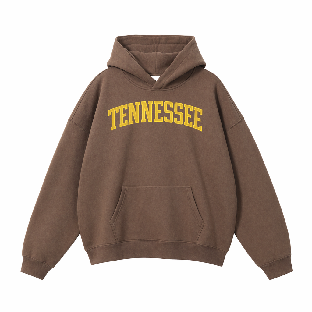 Collection 1 Tennessee Oversize Fleeced Hoodie - Brown front