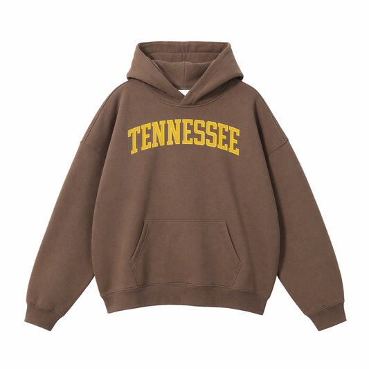 Collection 1 Tennessee Oversize Fleeced Hoodie - Brown front