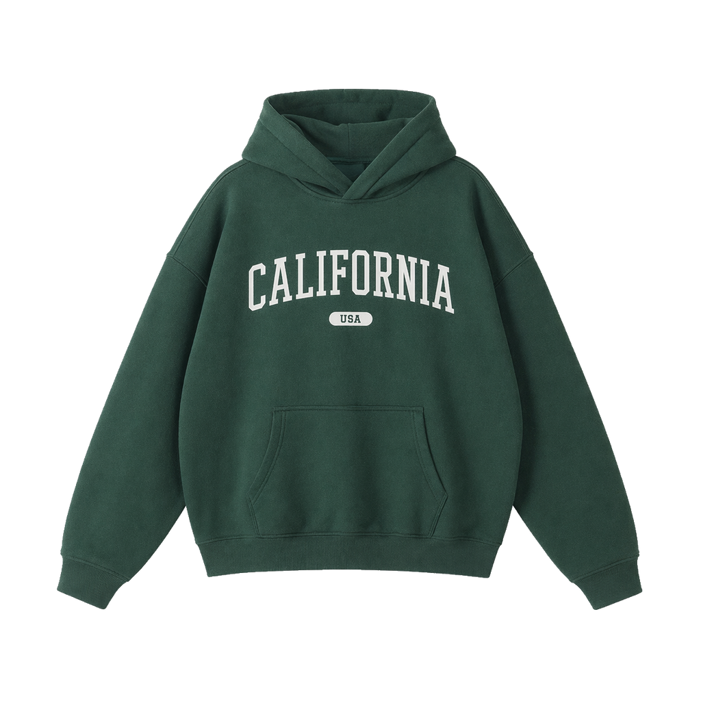 Collection 4 California Oversize Fleeced Hoodie - Eden Green front