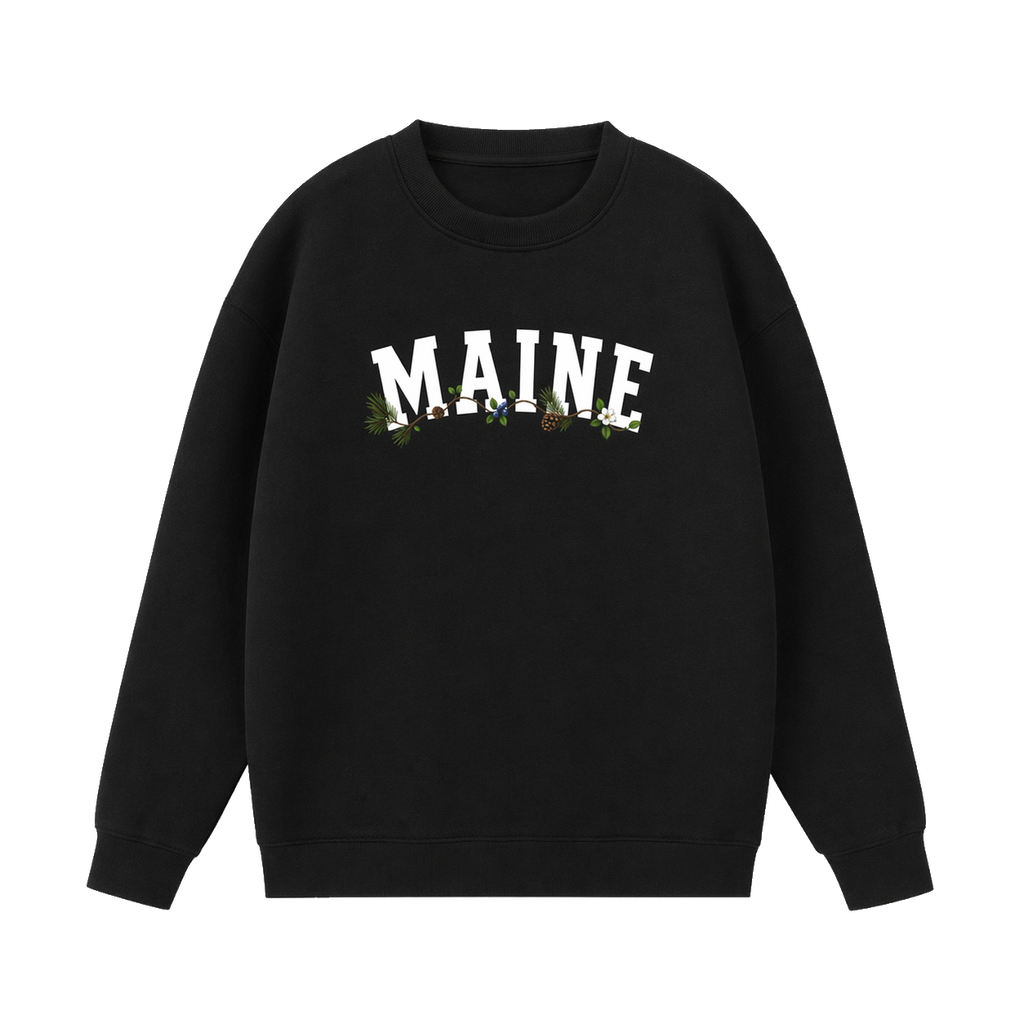 Collection 10 Maine Essential Heavyweight Crewneck Sweatshirt - Black front