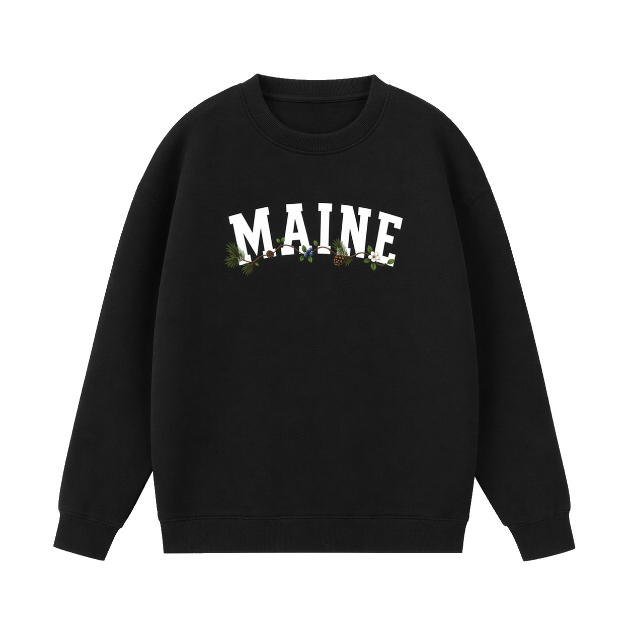 Collection 10 Maine Essential Heavyweight Crewneck Sweatshirt - Black front