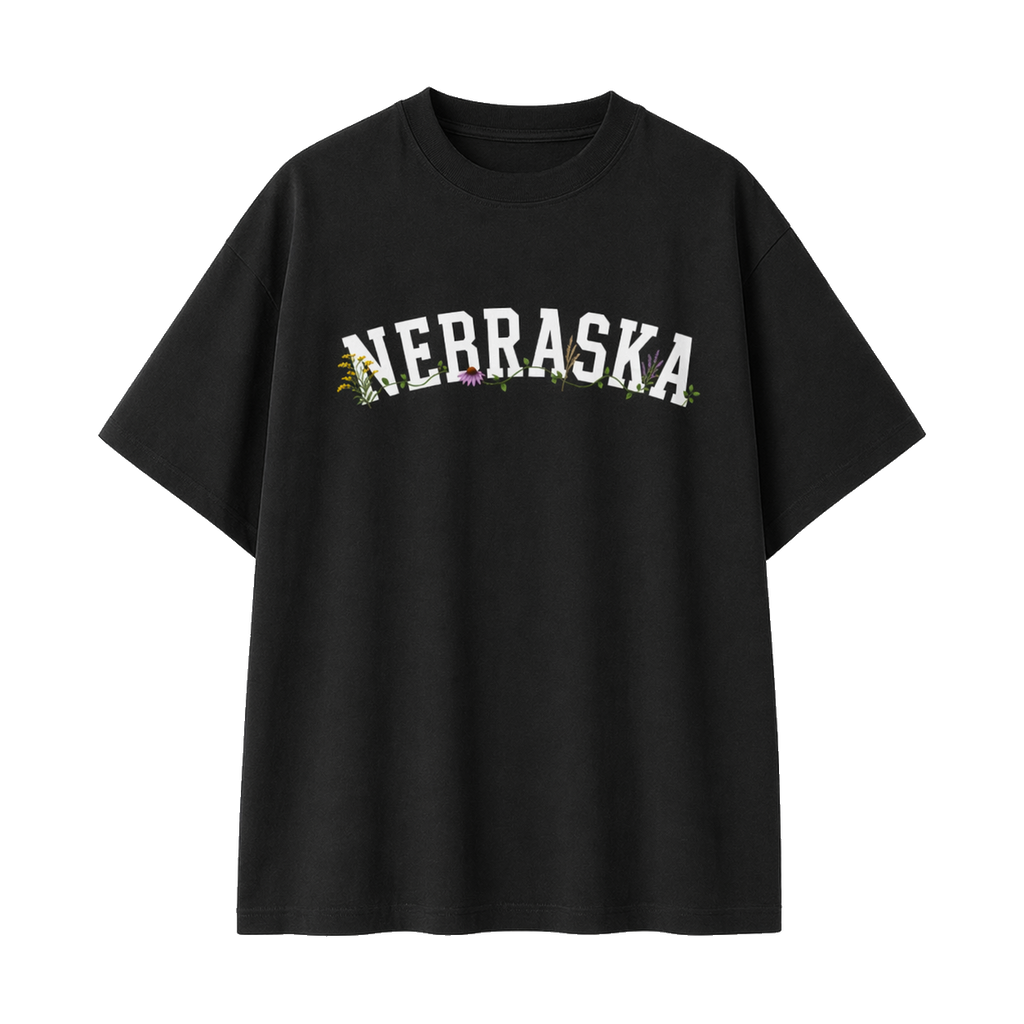 Collection 10 Nebraska Essential Cotton T-Shirt - Black front
