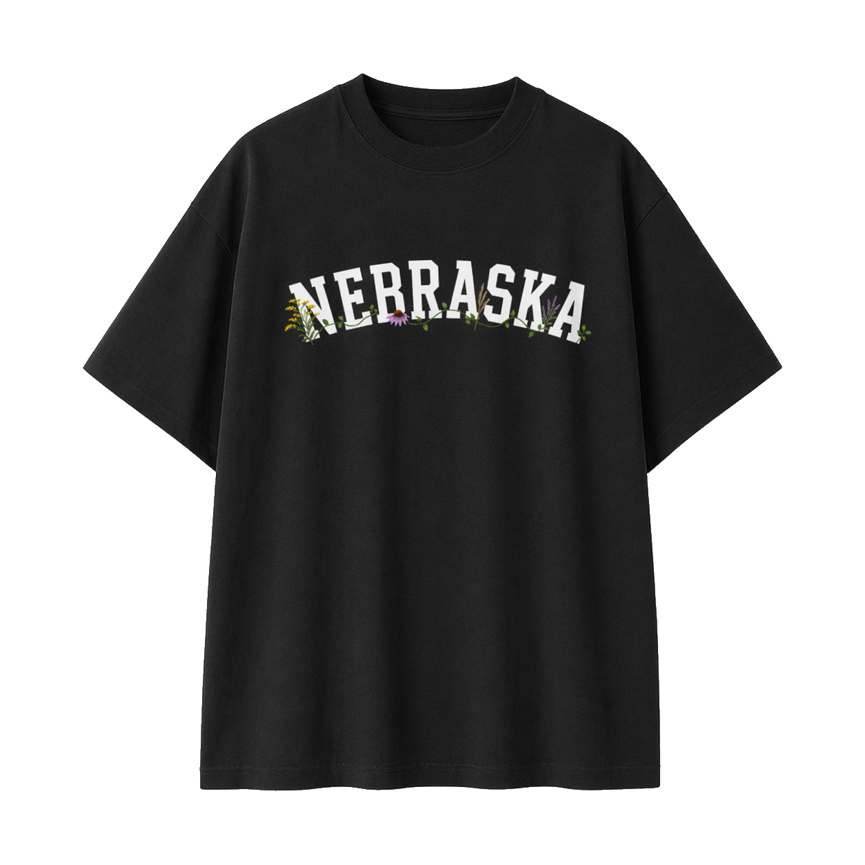 Collection 10 Nebraska Essential Cotton T-Shirt - Black front