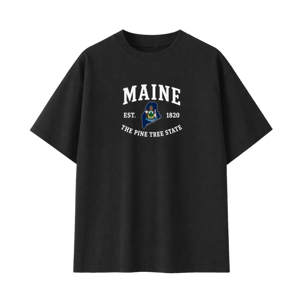Collection 8 Maine Essential Cotton T-Shirt - Black front