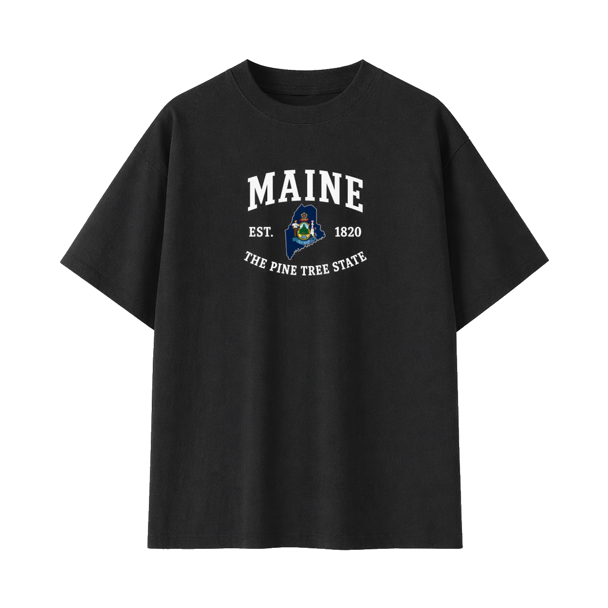 Collection 8 Maine Essential Cotton T-Shirt - Black front