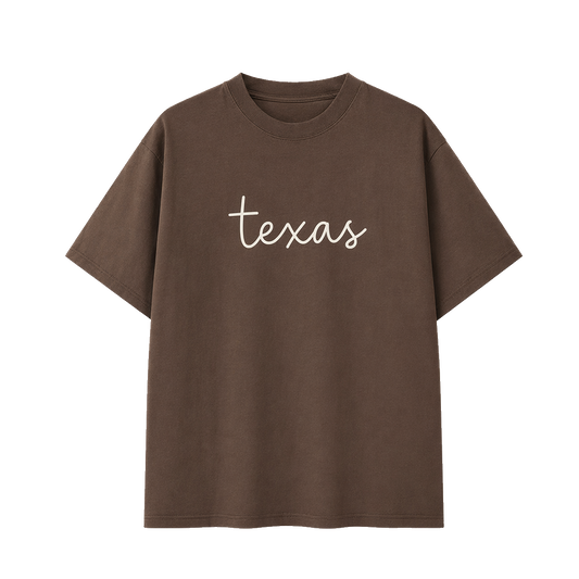 Collection 3 Texas Essential Cotton T-Shirt - Coffee front
