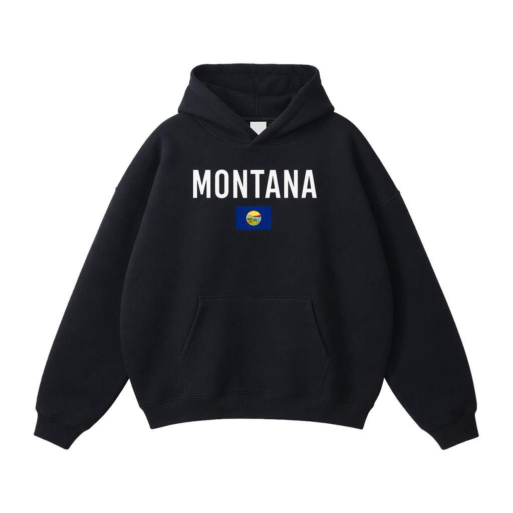 Collection 7 Montana Oversize Fleeced Hoodie - Black front