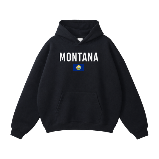 Collection 7 Montana Oversize Fleeced Hoodie - Black front