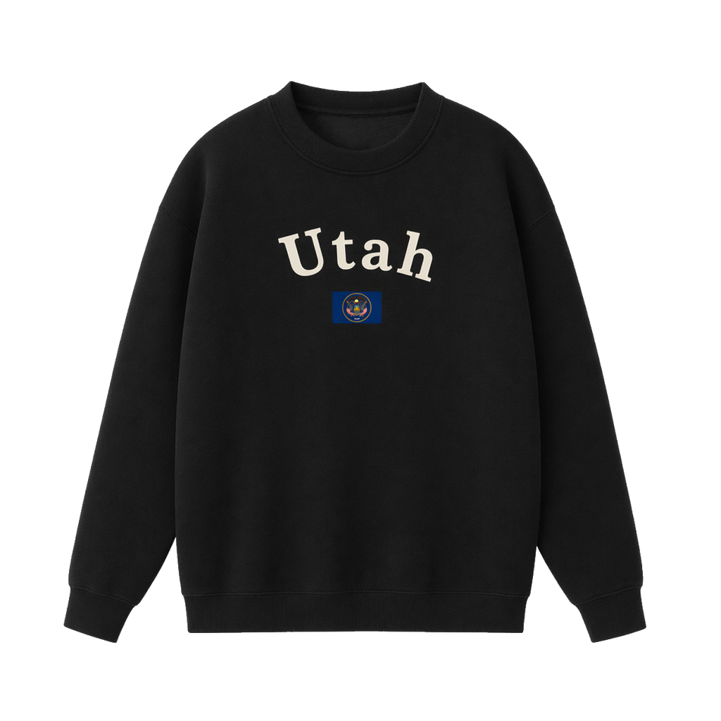 Collection 6 Utah Essential Heavyweight Crewneck Sweatshirt - Black front