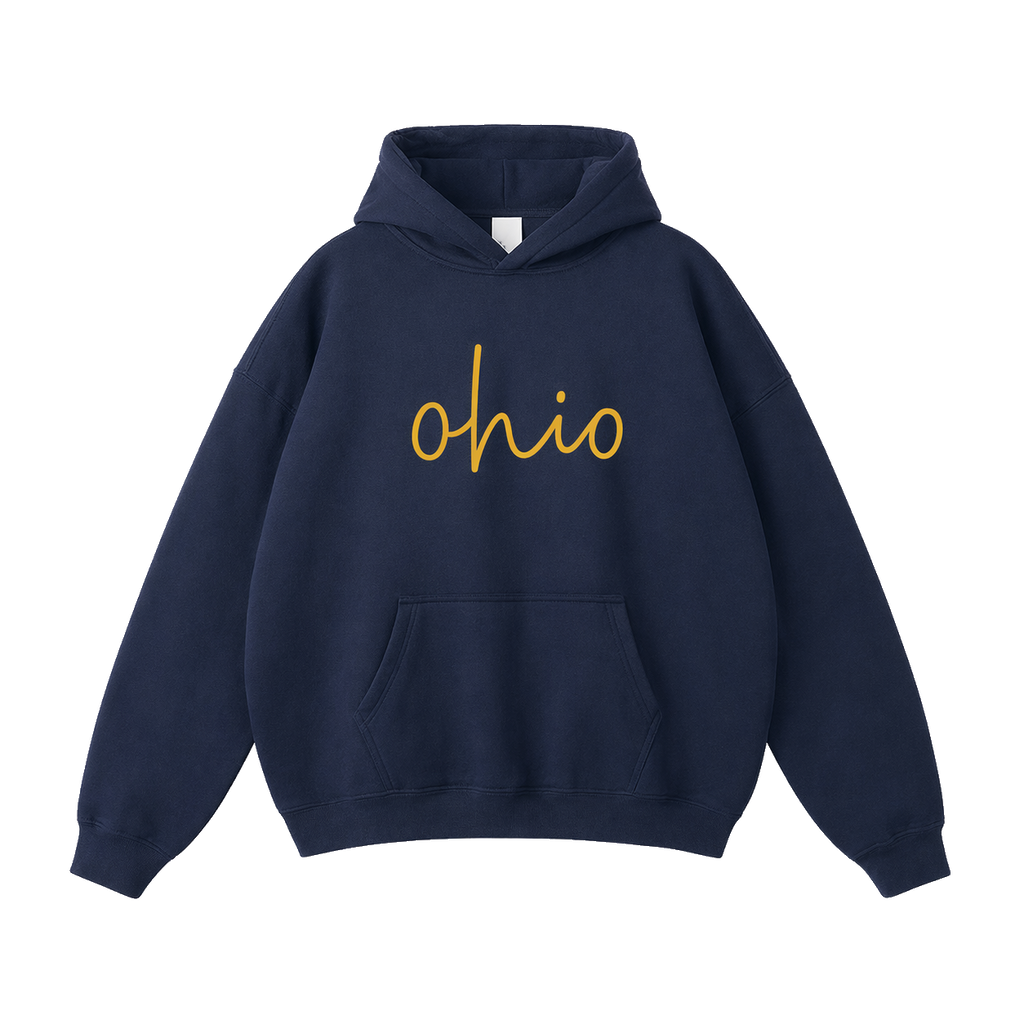 Collection 3 Ohio Oversize Fleeced Hoodie - Navy Blue front