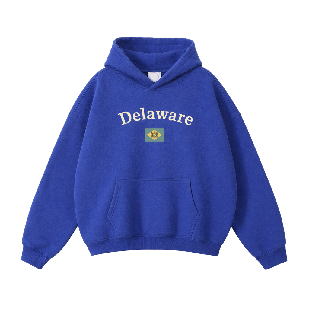 Collection 6 Delaware Oversize Fleeced Hoodie - Klein Blue front