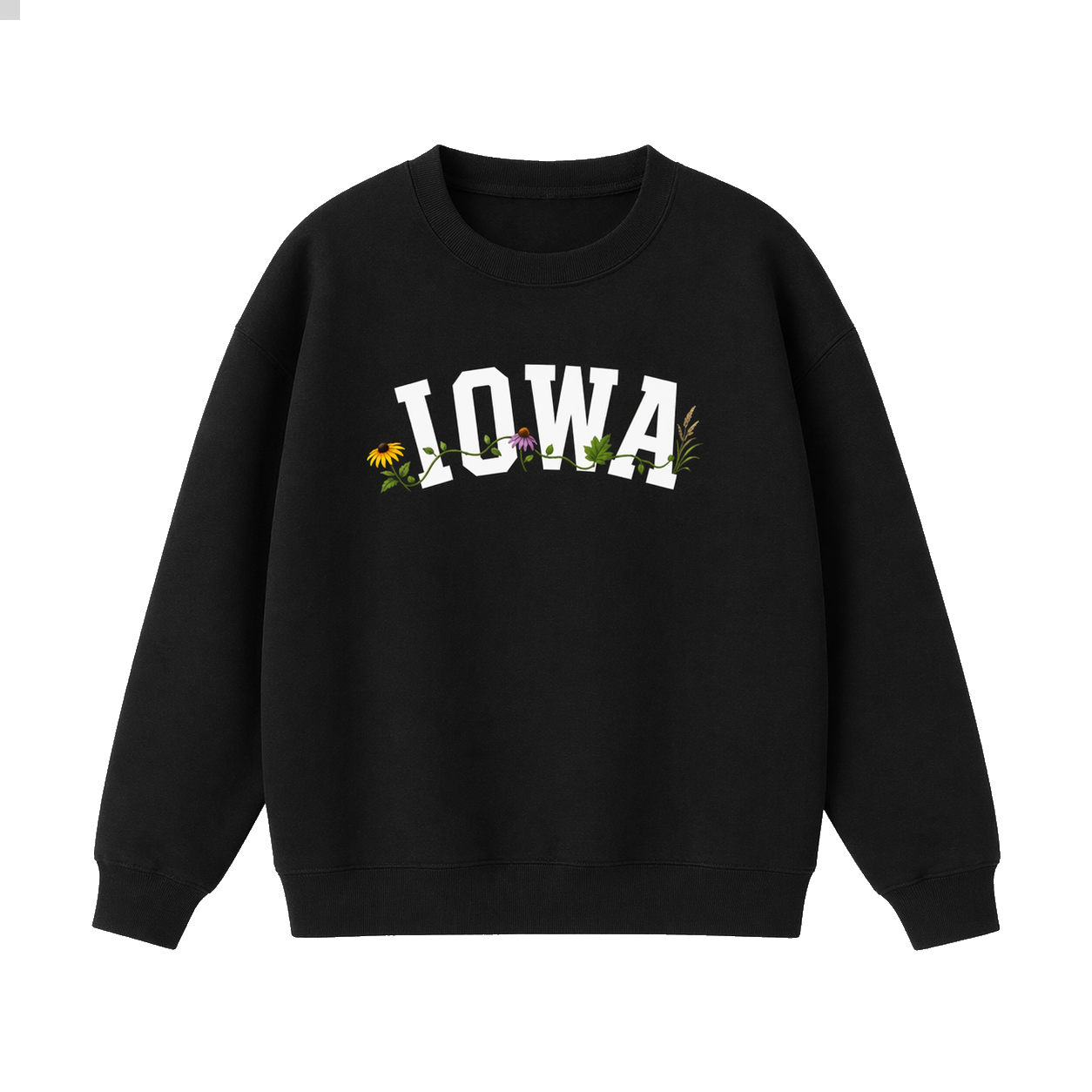 Collection 10 Iowa Essential Heavyweight Crewneck Sweatshirt - Black front