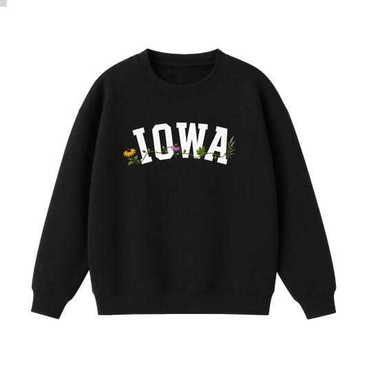 Collection 10 Iowa Essential Heavyweight Crewneck Sweatshirt - Black front