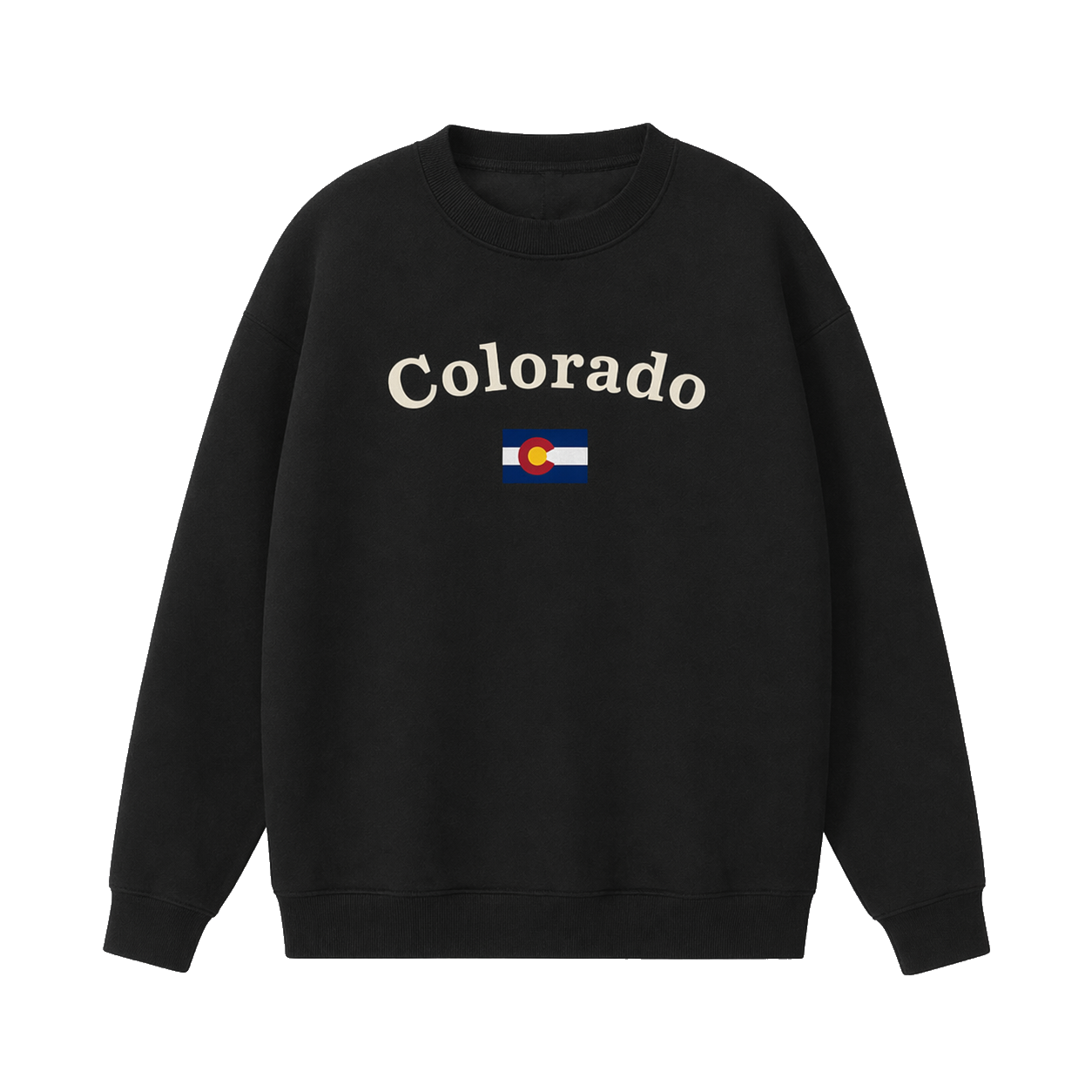 Collection 6 Colorado Essential Heavyweight Crewneck Sweatshirt - Black front