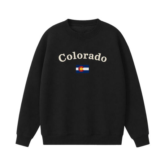 Collection 6 Colorado Essential Heavyweight Crewneck Sweatshirt - Black front