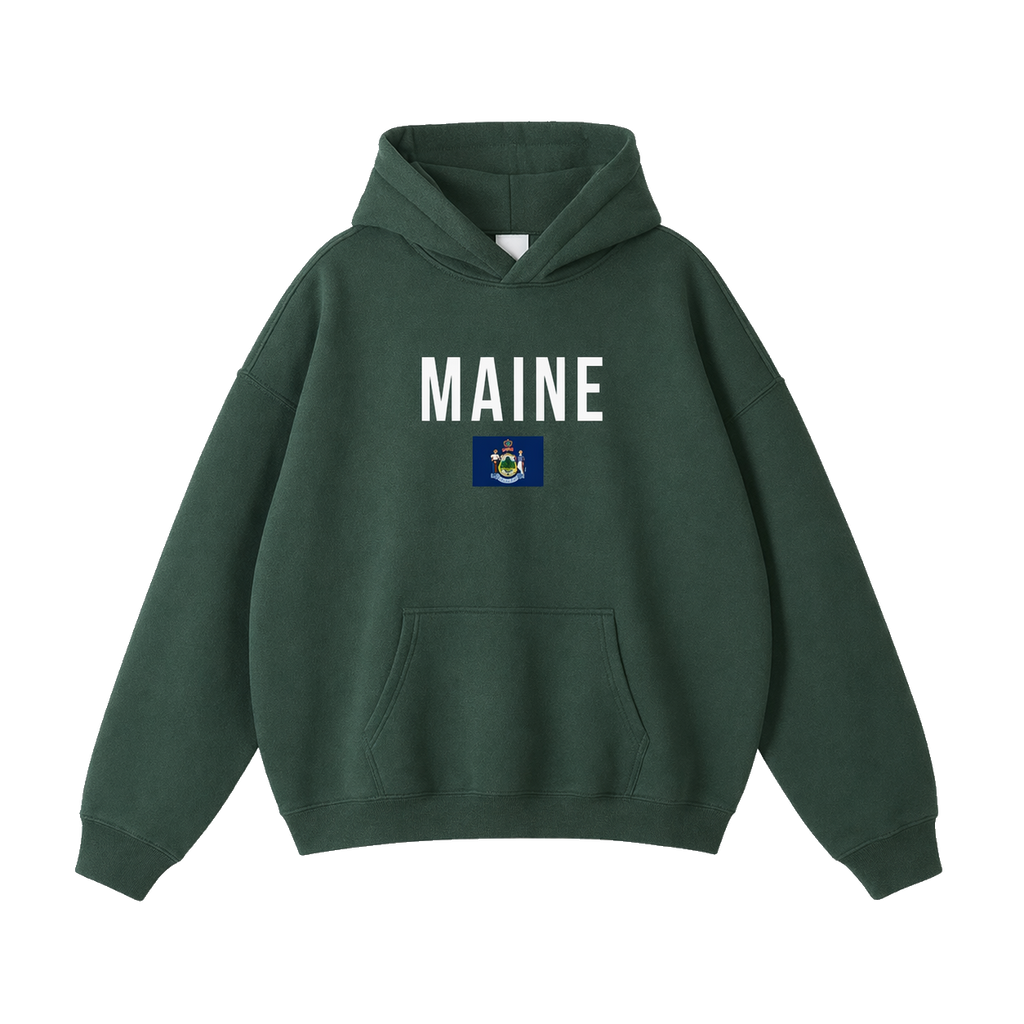 Collection 7 Maine Oversize Fleeced Hoodie - Eden Green front