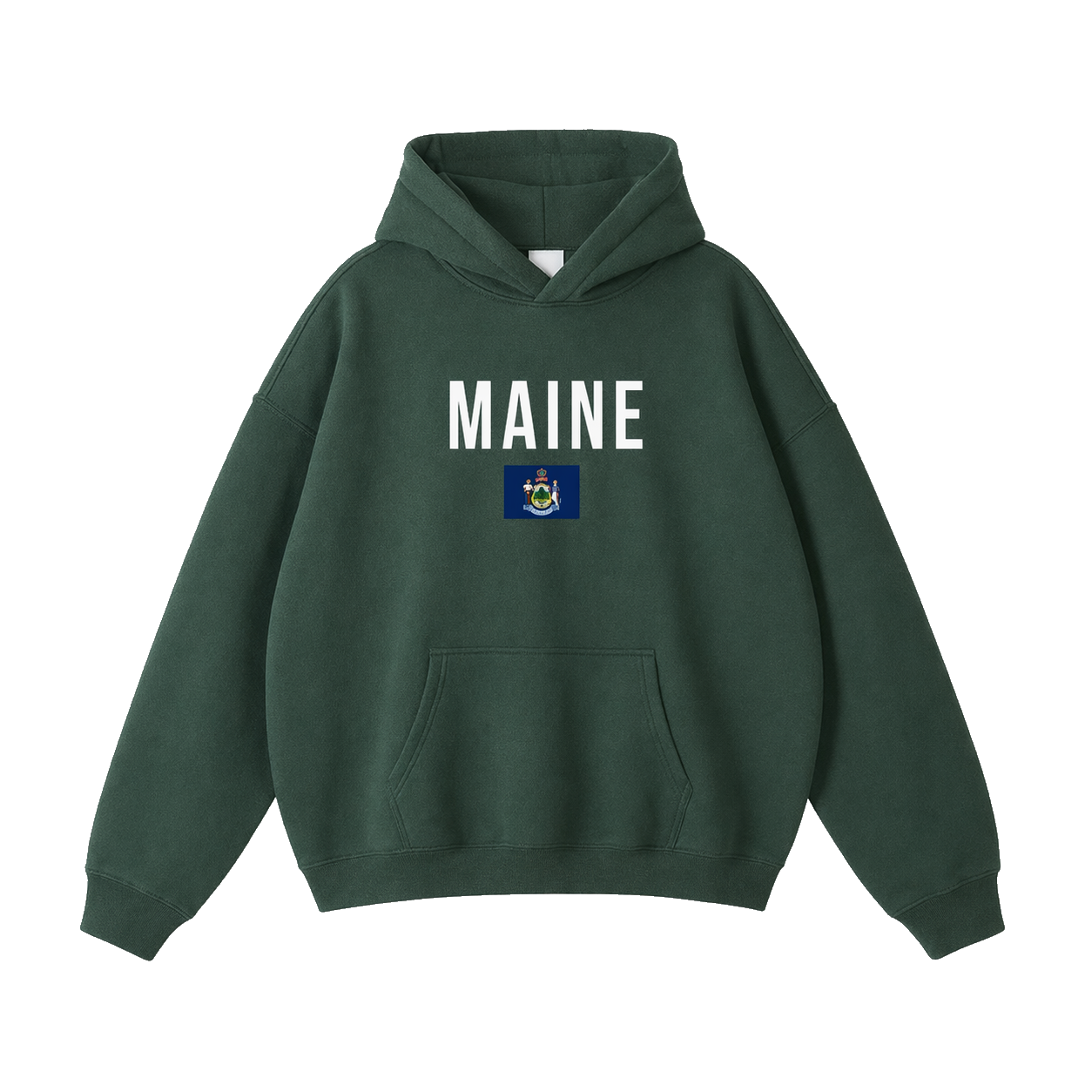 Collection 7 Maine Oversize Fleeced Hoodie - Eden Green front