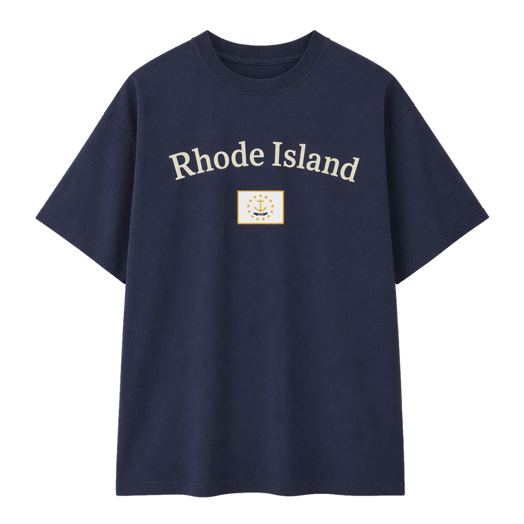 Collection 6 Rhode Island Essential Cotton T-Shirt - Navy Blue front